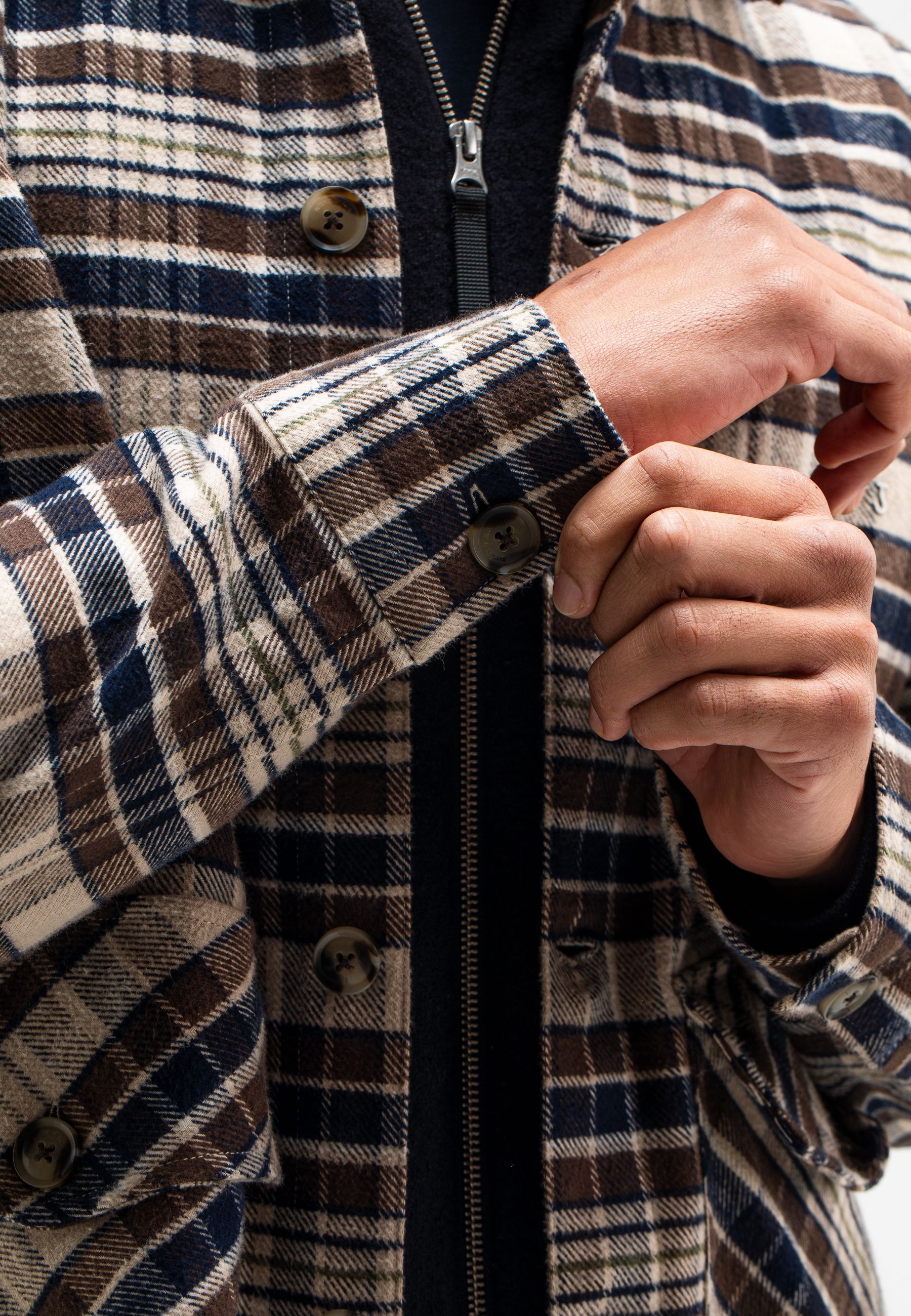 Folsum Brown Check Overshirt