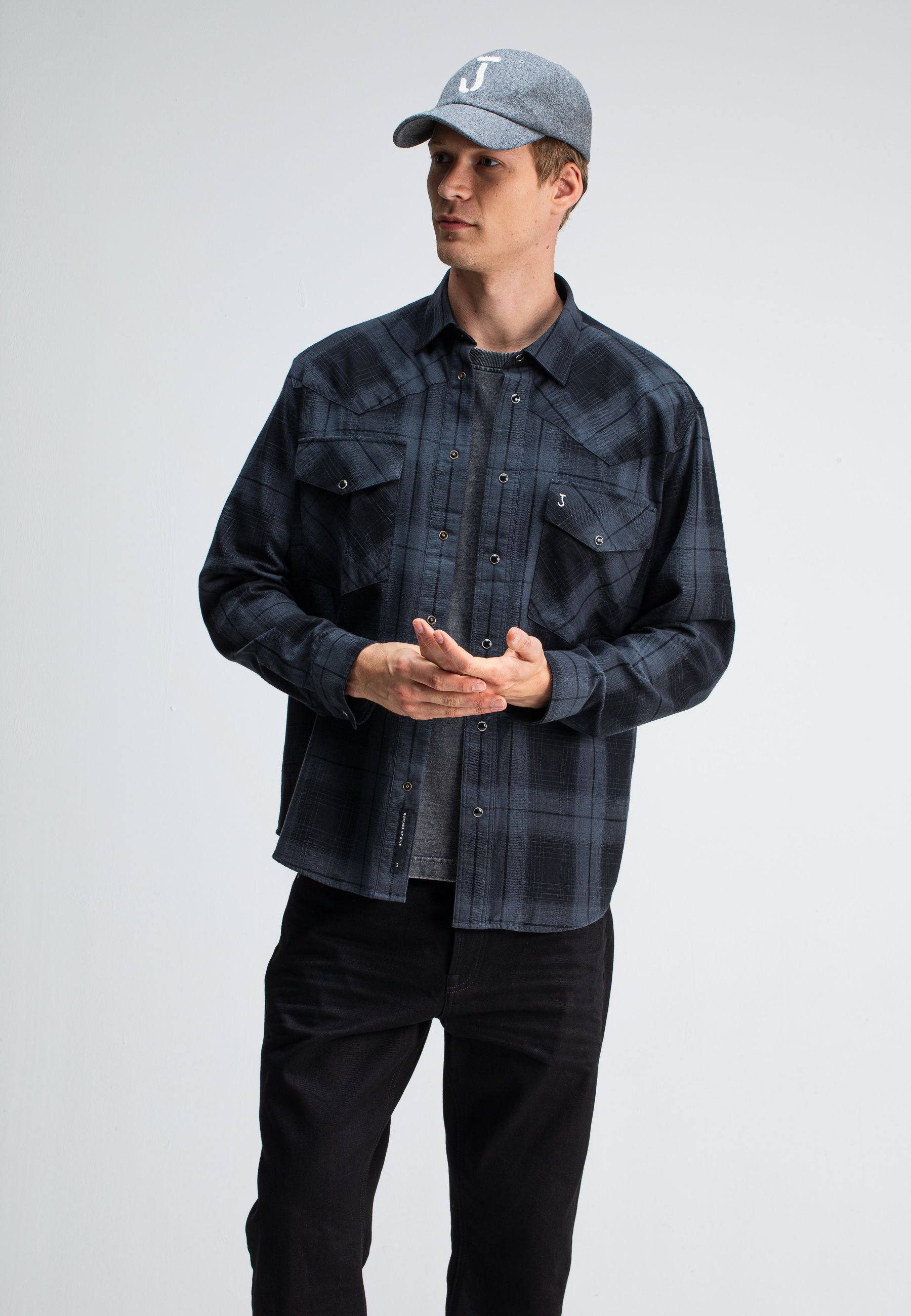 Carter West Black Check Shirt