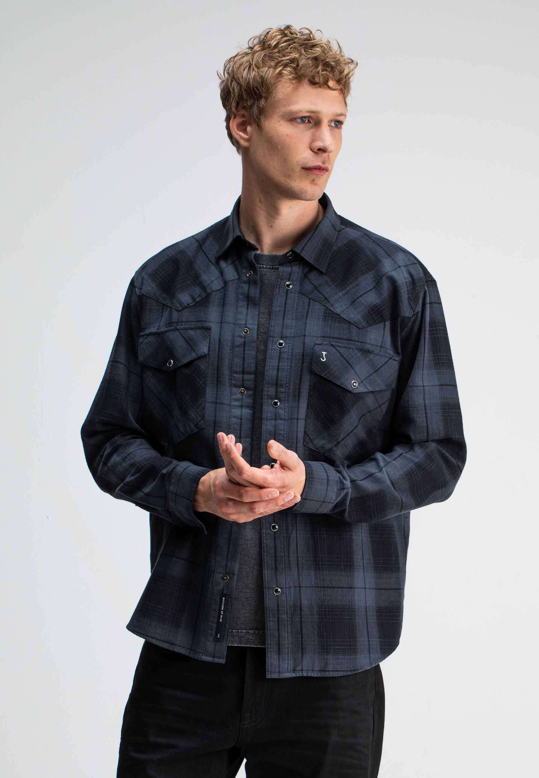 Carter West Black Check Shirt