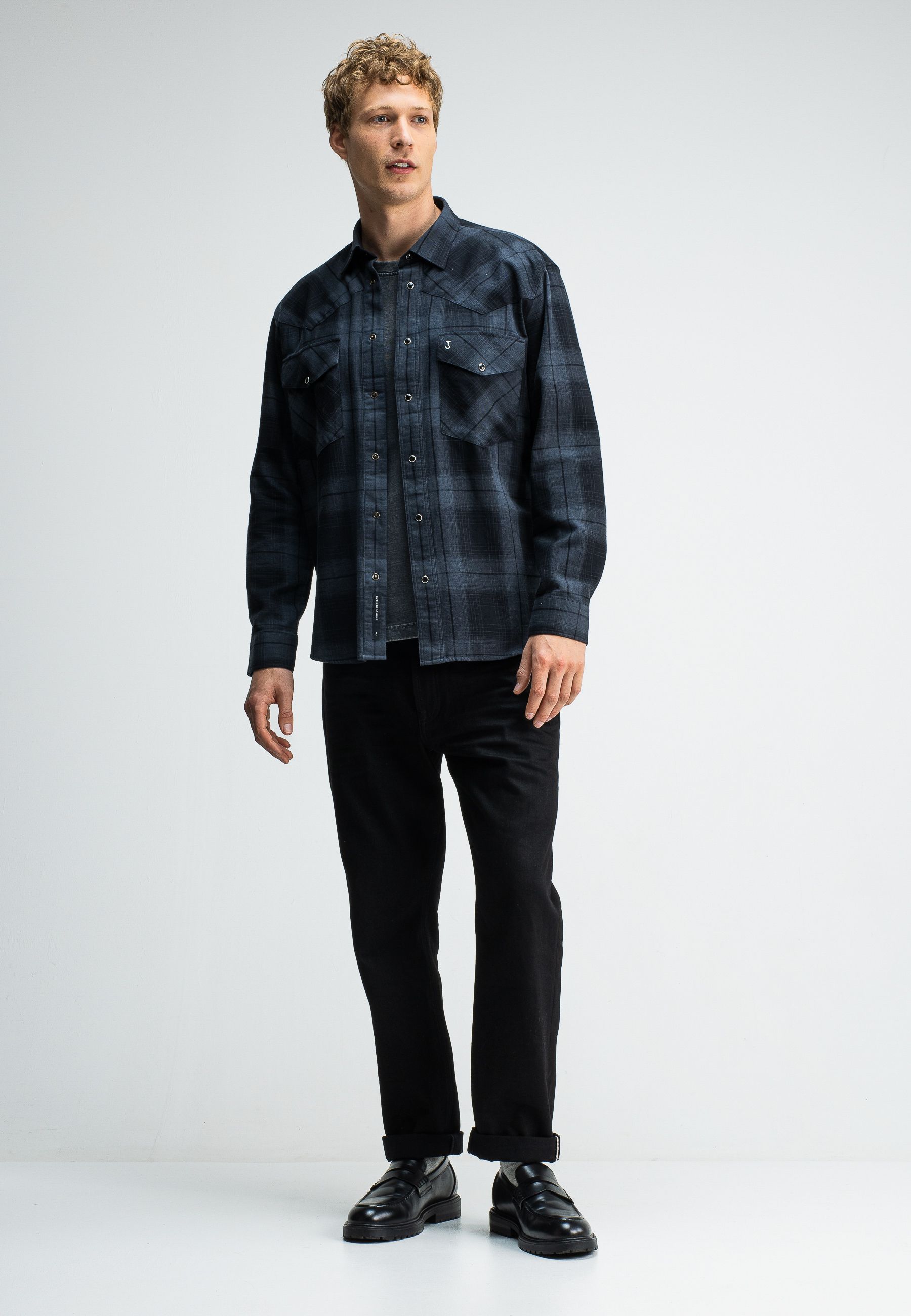Carter West Black Check Shirt