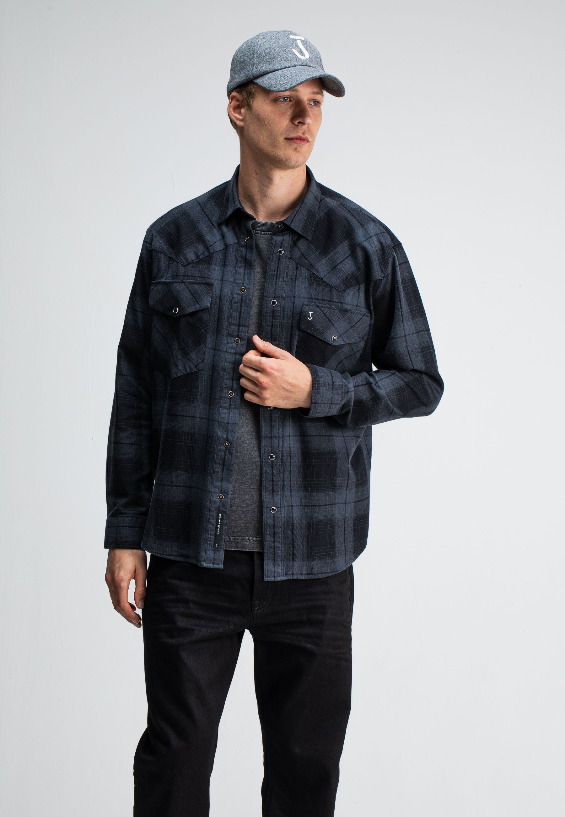 Carter West Black Check Shirt