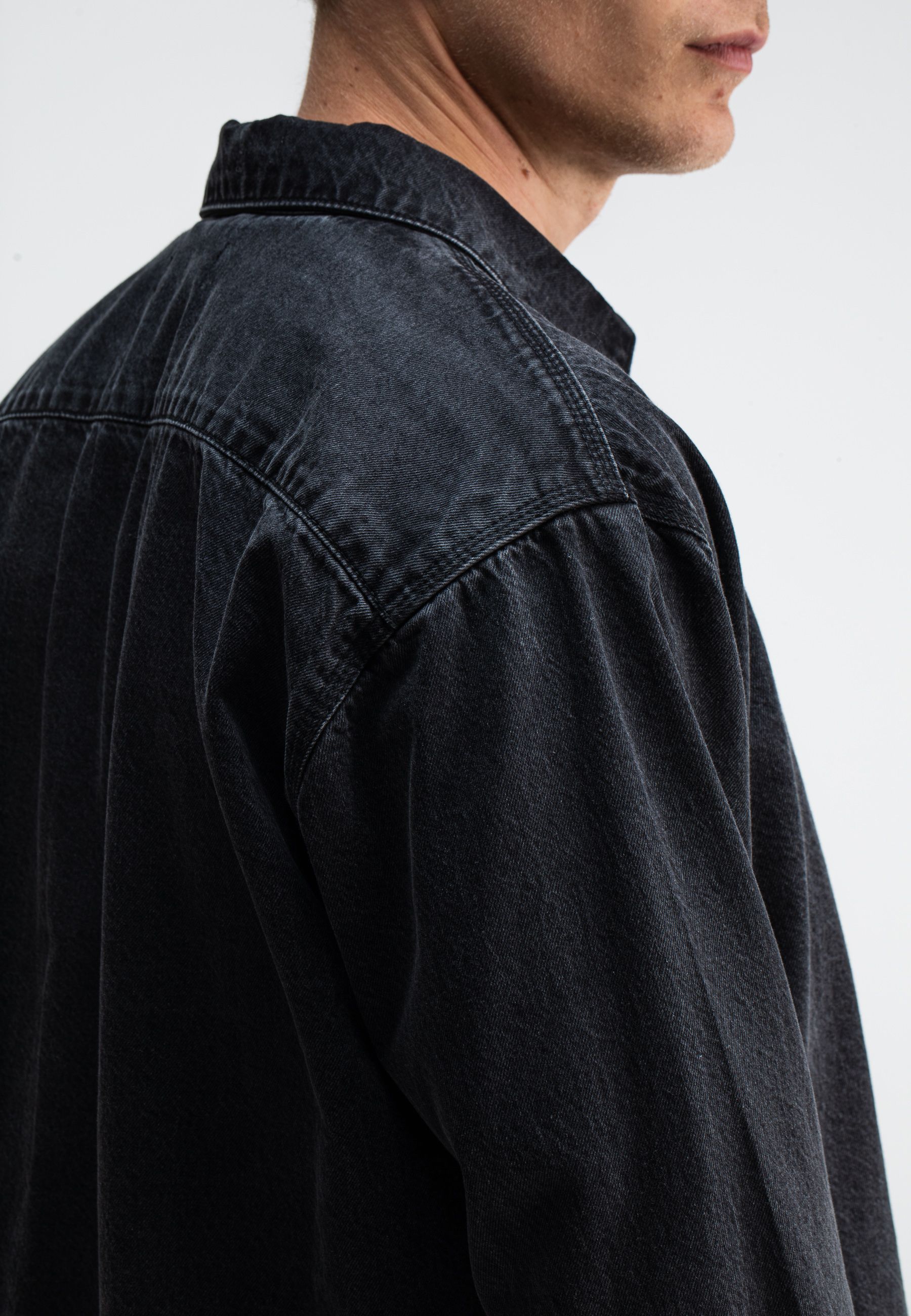 Aidan Worker Black Denim Shirt