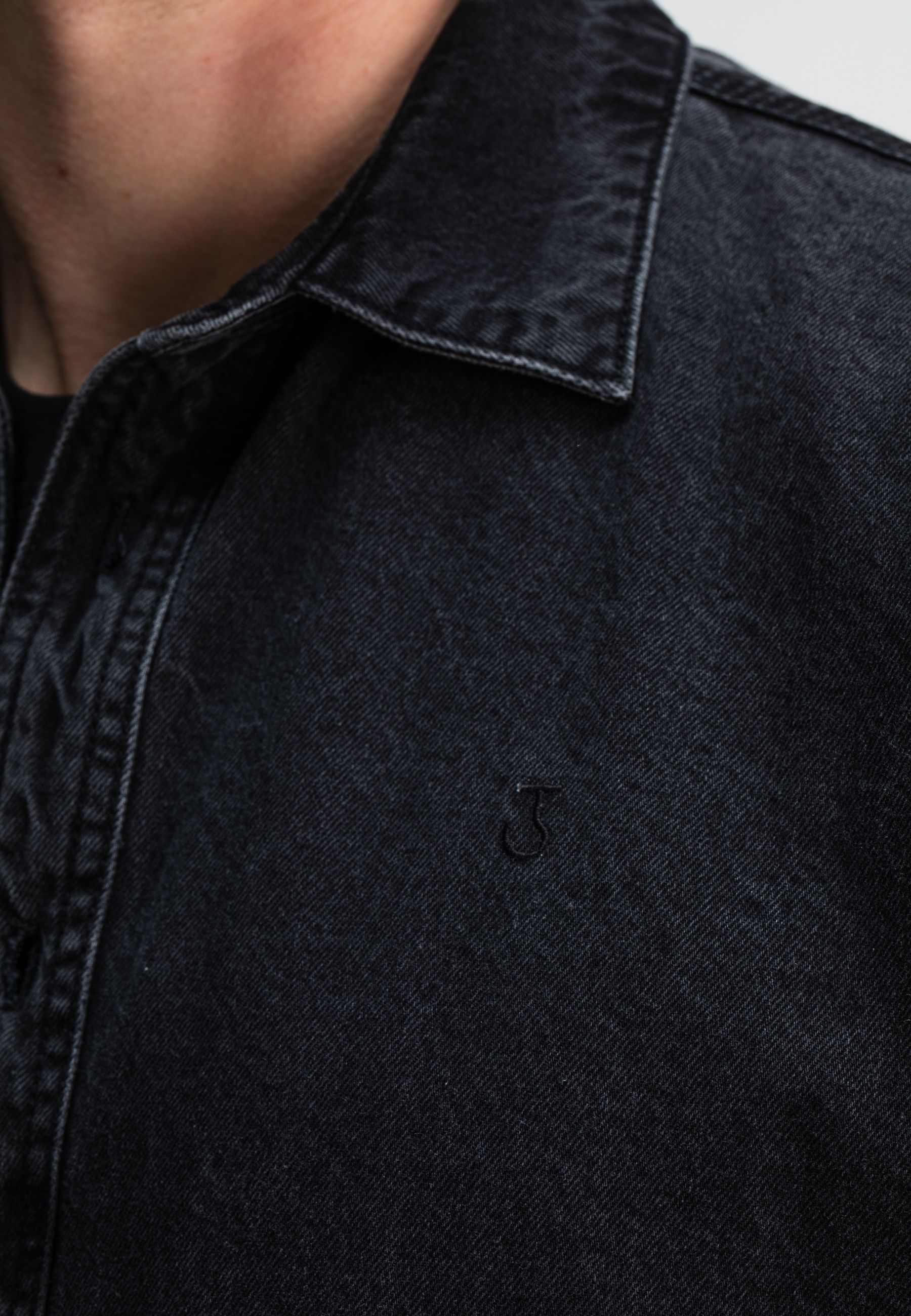 Aidan Worker Black Denim Shirt
