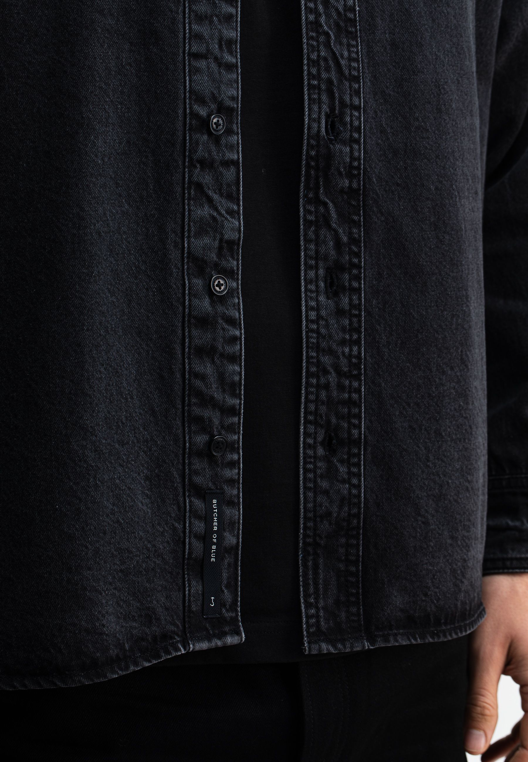 Aidan Worker Black Denim Shirt