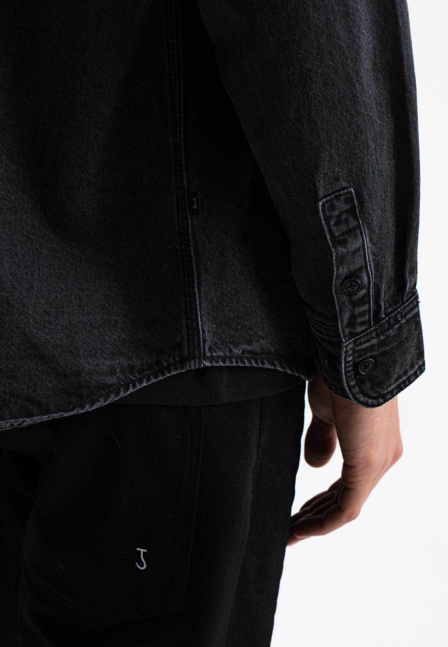 Aidan Worker Black Denim Shirt