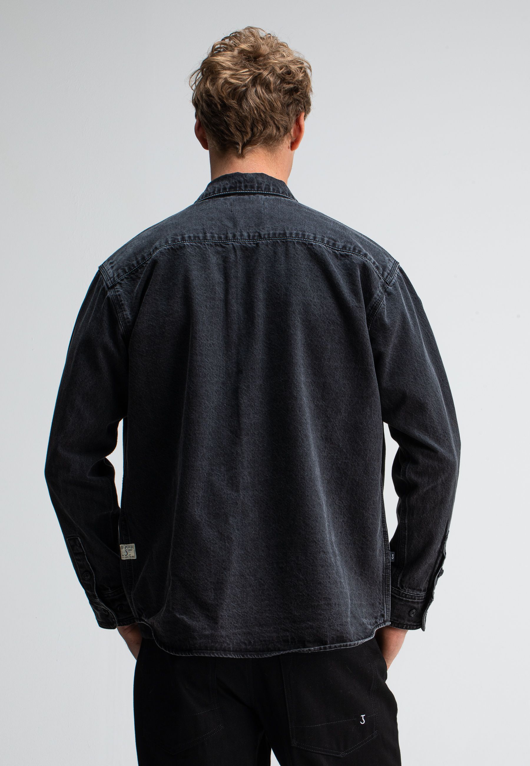 Aidan Worker Black Denim Shirt