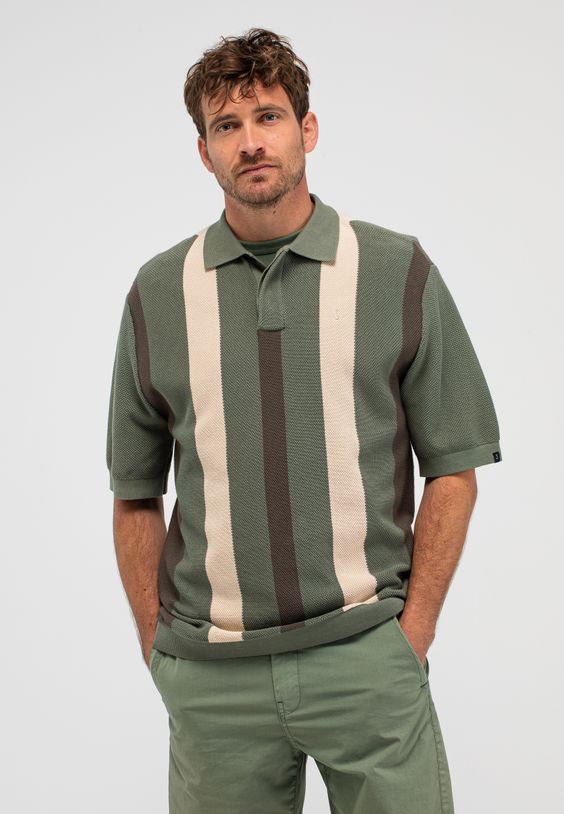 Delvin Knit Stripe Polo